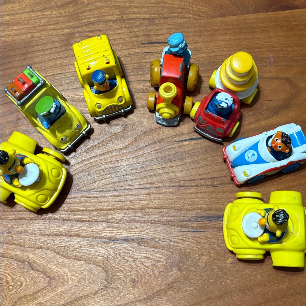 Vintage Seasame Street Colorful Toy Cars Set